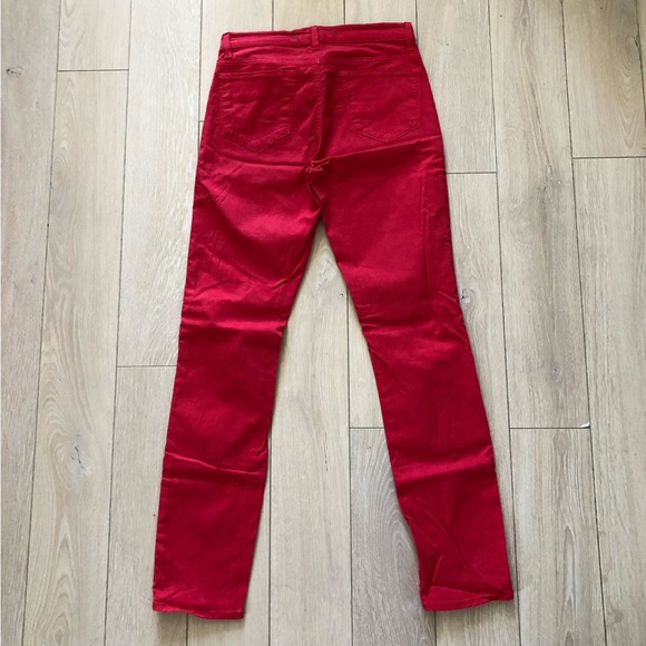 J Brand 811 Mid Rise Skinny Leg Pants in Bright Red Size 26 - Picture 3 of 14
